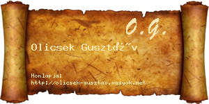 Olicsek Gusztáv névjegykártya